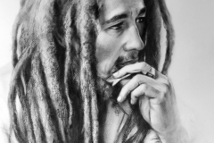 Robert Nesta Marley,	50X70 cm,	kuiv pintsel, paber	2020