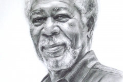 Morgan Freeman; 50x70 cm; kuiv pintsel, paber; 2012